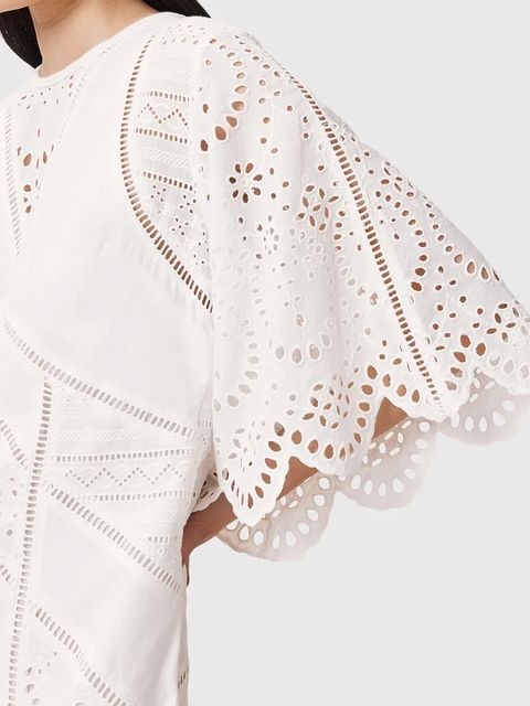 AllSaints sukienka bawełniana LUCI kolor biały mini prosta W138DC