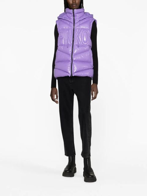 PINKO quilted hooded gilet - Purple