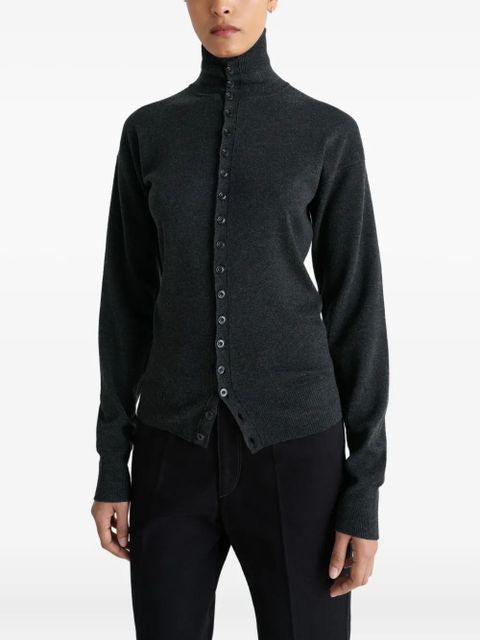 LEMAIRE high-neck buttoned cardigan - Grey