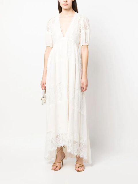 TWINSET long lace cotton dress - Neutrals - zdjęcie produktu nr 2