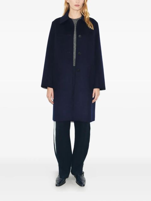 Tory Burch monogram jacquard wool coat - Blue