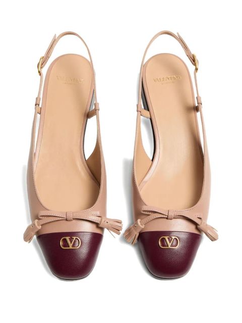 Valentino Garavani Valet Du Roi Kid slingback pumps - Neutrals