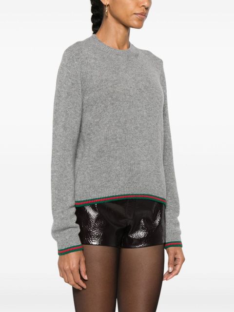 Gucci Web-trim sweater - Grey