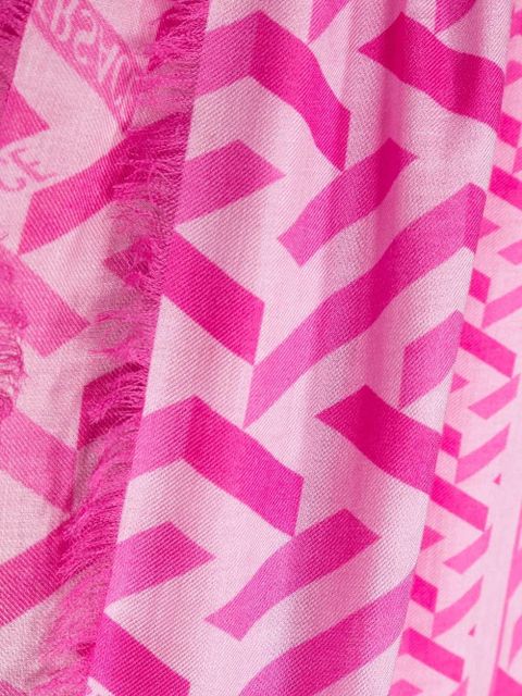 Versace all-over monogram-print scarf - Pink