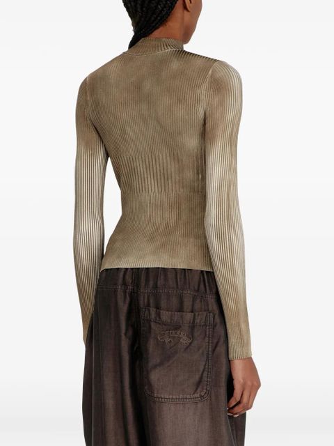 Diesel M-Sarda ribbed-knit zip-up cardigan - Brown