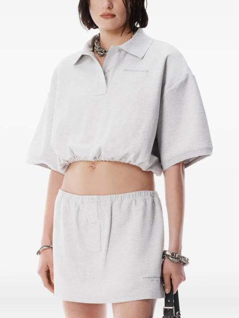 Alexander Wang elasticated-hem polo top - Grey