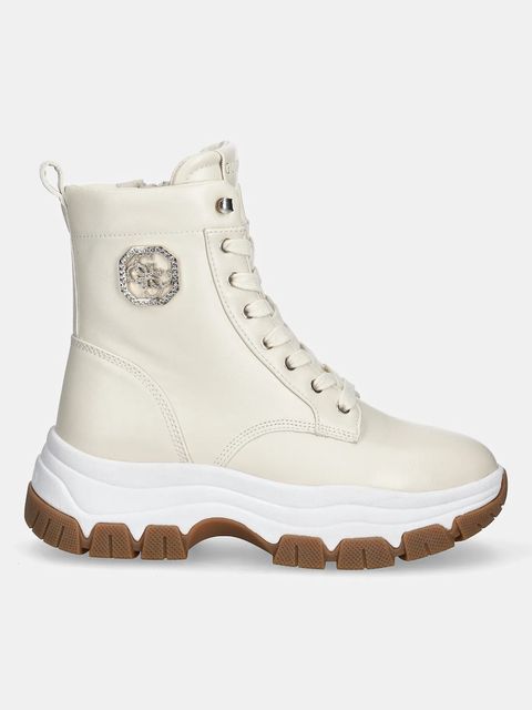 Guess botki BENZON kolor beżowy na platformie FLFBNZ ELE12 - zdjęcie produktu nr 2