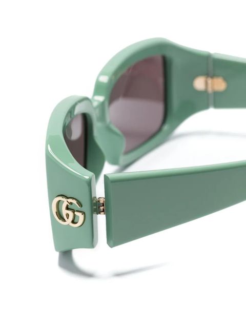 Gucci Eyewear Double G rectangle-frame sunglasses - Green