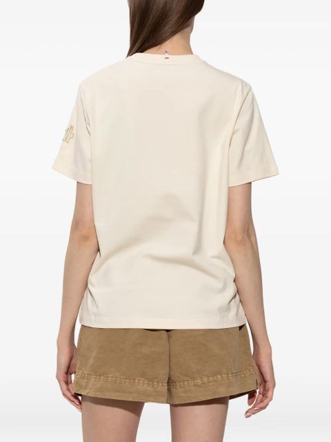 Moncler Grenoble embroidered-patch T-shirt - Neutrals