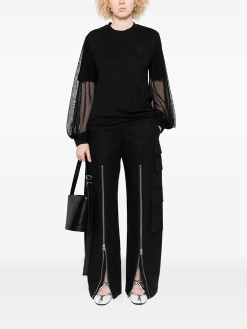 Moncler mesh-insert long-sleeve sweatshirt - Black