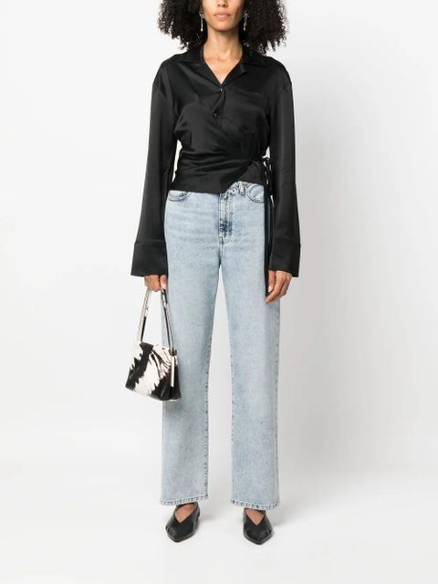 Nanushka Merano wrap shirt - Black