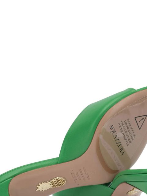 Aquazzura Bisous leather mules - Green