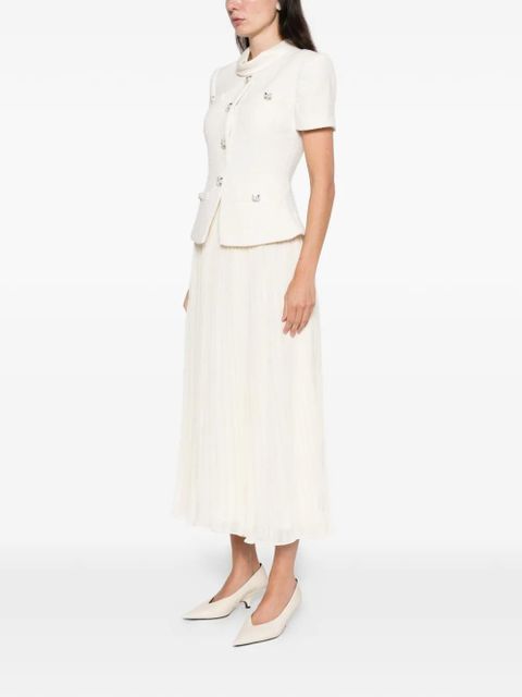 Self-Portrait panelled midi dress - Neutrals - zdjęcie produktu nr 2