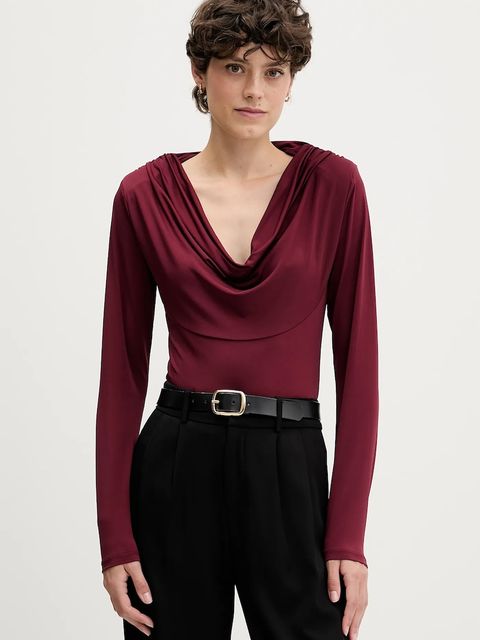 Pedro del Hierro bluzka damska kolor bordowy gładka 8622505 - zdjęcie produktu nr 1