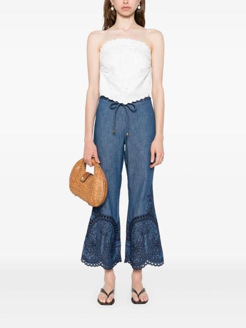 ZIMMERMANN Coco embroidered trousers - Blue