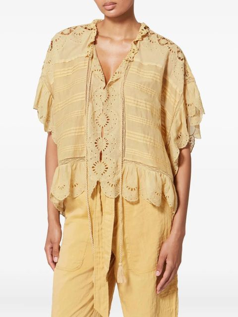 MARANT ÉTOILE Payton ruffled top - Yellow - zdjęcie produktu nr 2