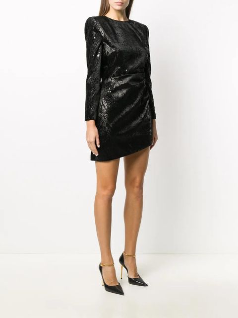 Saint Laurent silk snakeskin-effect mini dress - Black