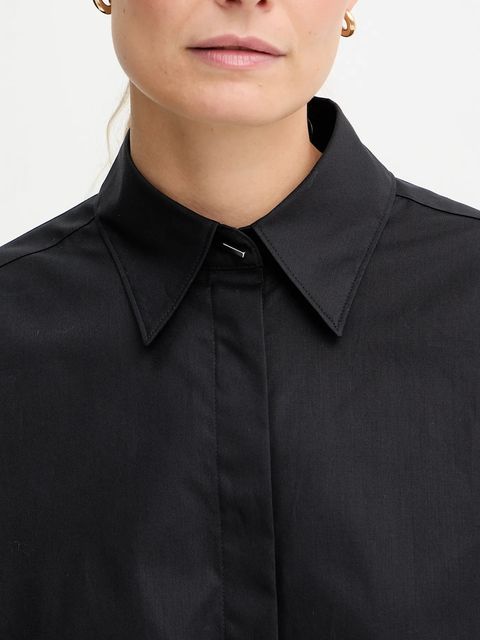 BOSS koszula bawełniana damska kolor czarny relaxed z kołnierzykiem klasycznym 50548455