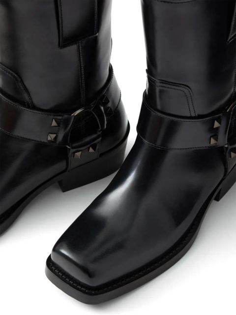 Valentino Garavani 40mm Rockstud biker boots - Black