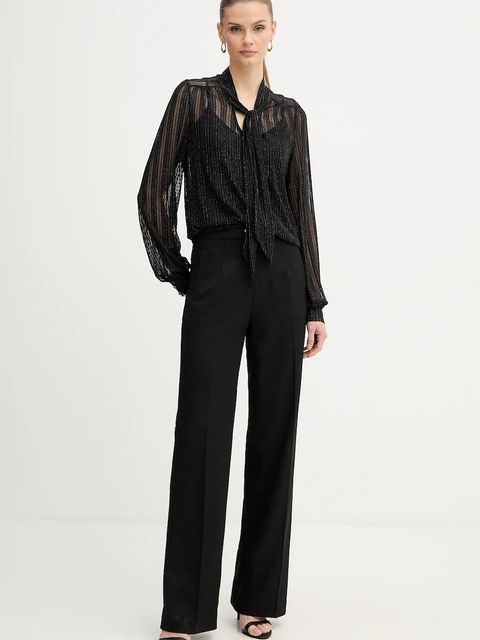 Morgan bluzka damska kolor czarny wzorzysta TEVAL - zdjęcie produktu nr 2