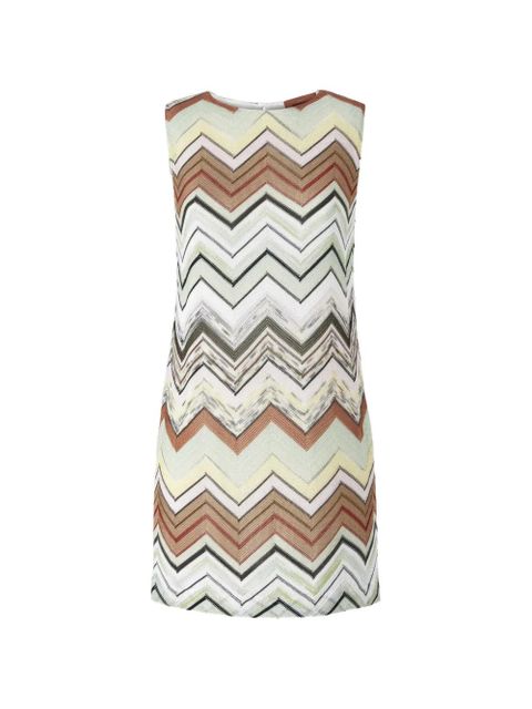 Missoni zigzag-pattern sleeveless mini dress - Green - zdjęcie produktu nr 1
