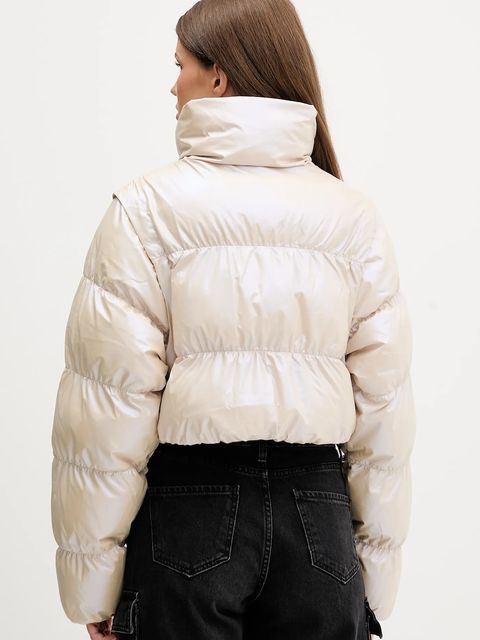 adidas Originals kurtka Ess Glossy kolor beżowy zimowa oversize JX2985 - zdjęcie produktu nr 2