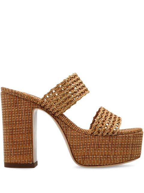 Casadei 120mm woven-platform sandals - Neutrals - zdjęcie produktu nr 1