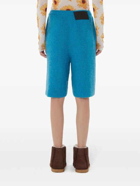 JW Anderson logo-appliqué knit bermuda shorts - Blue