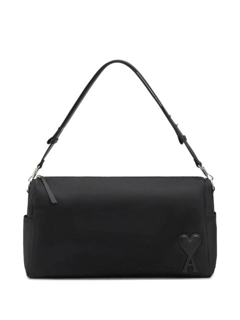 AMI Paris heart-patch shoulder bag - Black