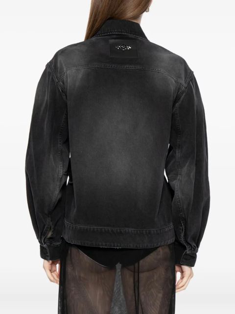 Simone Rocha embellished sculpted denim jacket - Black