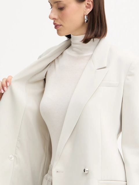 Armani Exchange marynarka kolor beżowy dwurzędowa gładka XW001281 AF16125