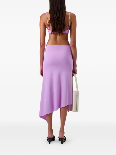 Coperni floral asymmetric mid skirt - Purple
