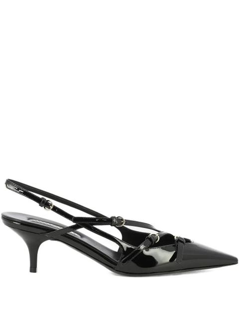 Miu Miu 45mm patent-leather slingback pumps - Black - zdjęcie produktu nr 2