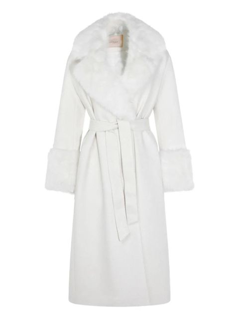 TWINSET faux-fur belted coat - White - zdjęcie produktu nr 1