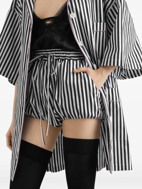Dolce & Gabbana striped drawstring-fastening shorts - White