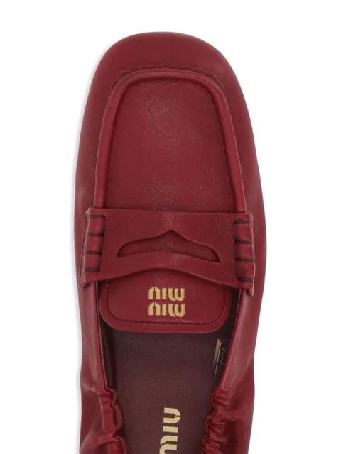 Miu Miu leather loafers - Red