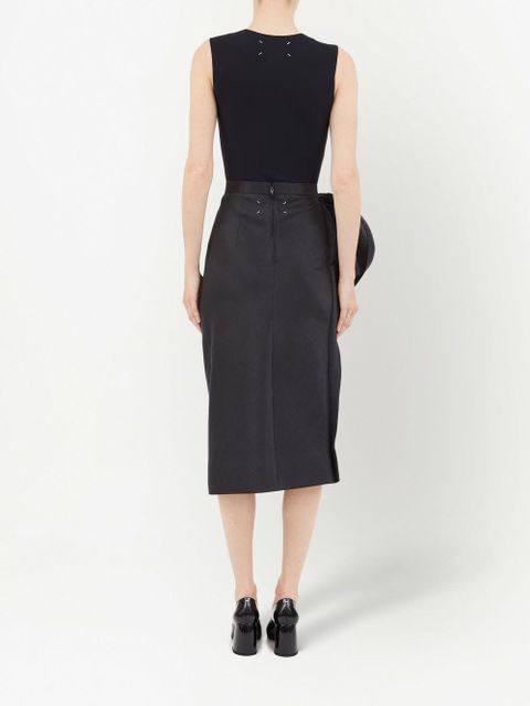 Maison Margiela moiré-effect ruffled midi skirt - Black