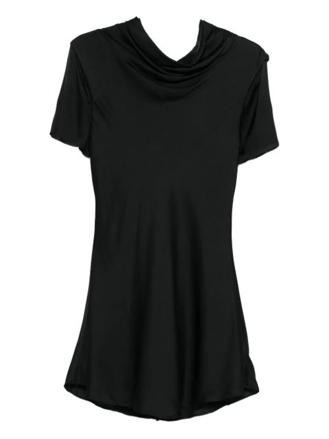 STAUD Iris cowl neck short sleeve dress - Black