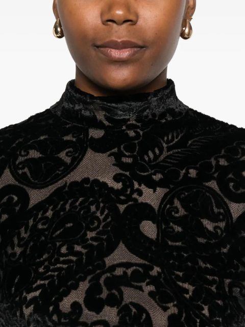ETRO paisley-pattern velvet dress - Black