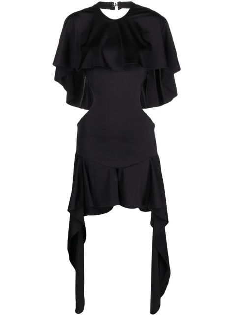 The Attico Airi cape-effect cut-out minidress - Black - zdjęcie produktu nr 1
