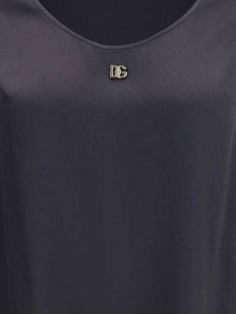 Dolce & Gabbana logo-plaque silk top - Black - zdjęcie produktu nr 2