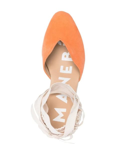 Manebi contrast-panel espadrille wedges - Orange