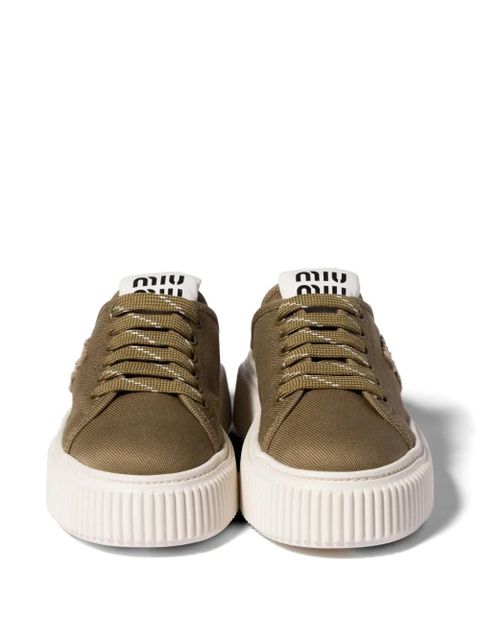 Miu Miu denim sneaker mules - Green