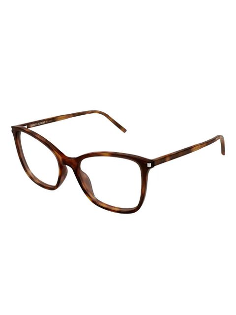 Saint Laurent Eyewear geometric glasses - Brown
