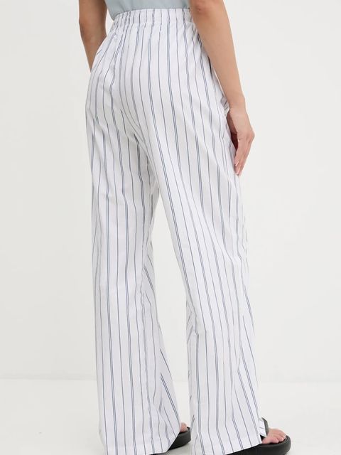 Abercrombie & Fitch spodnie bawełniane damskie kolor biały proste high waist KI156-5289