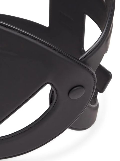 Diesel B-Cage-D faux-leather belt - Black