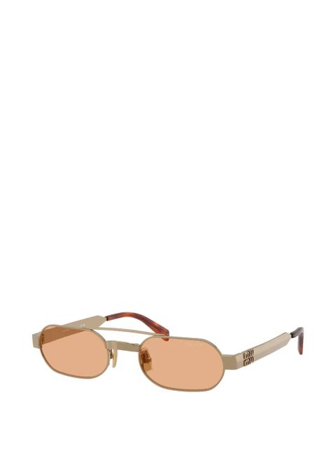 Miu Miu Eyewear oval-frame double-bridge sunglasses - Gold - zdjęcie produktu nr 2