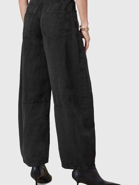 AllSaints spodnie JETT damskie kolor czarny szerokie high waist W077TC