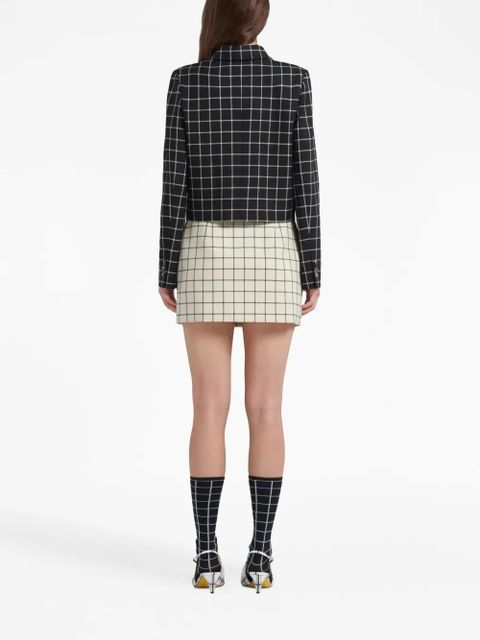 Marni checked wool jacket - Black