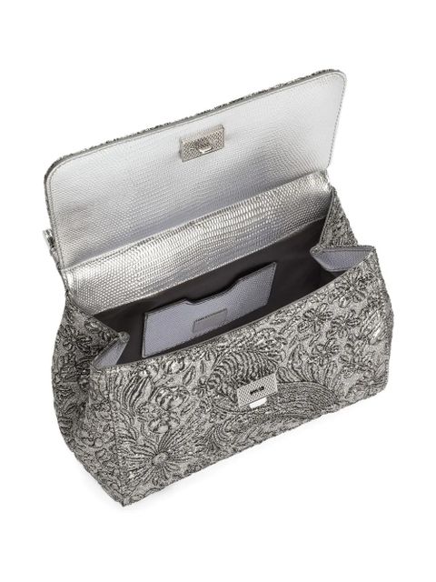 Dolce & Gabbana medium Sicily brocade tote bag - Silver